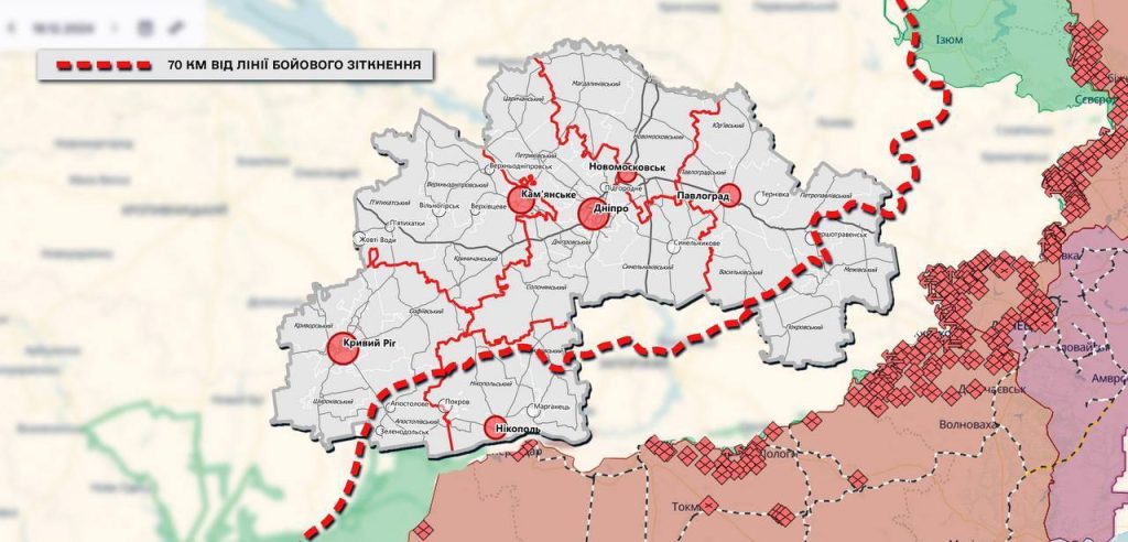 Мапа Дніпропетрвської області